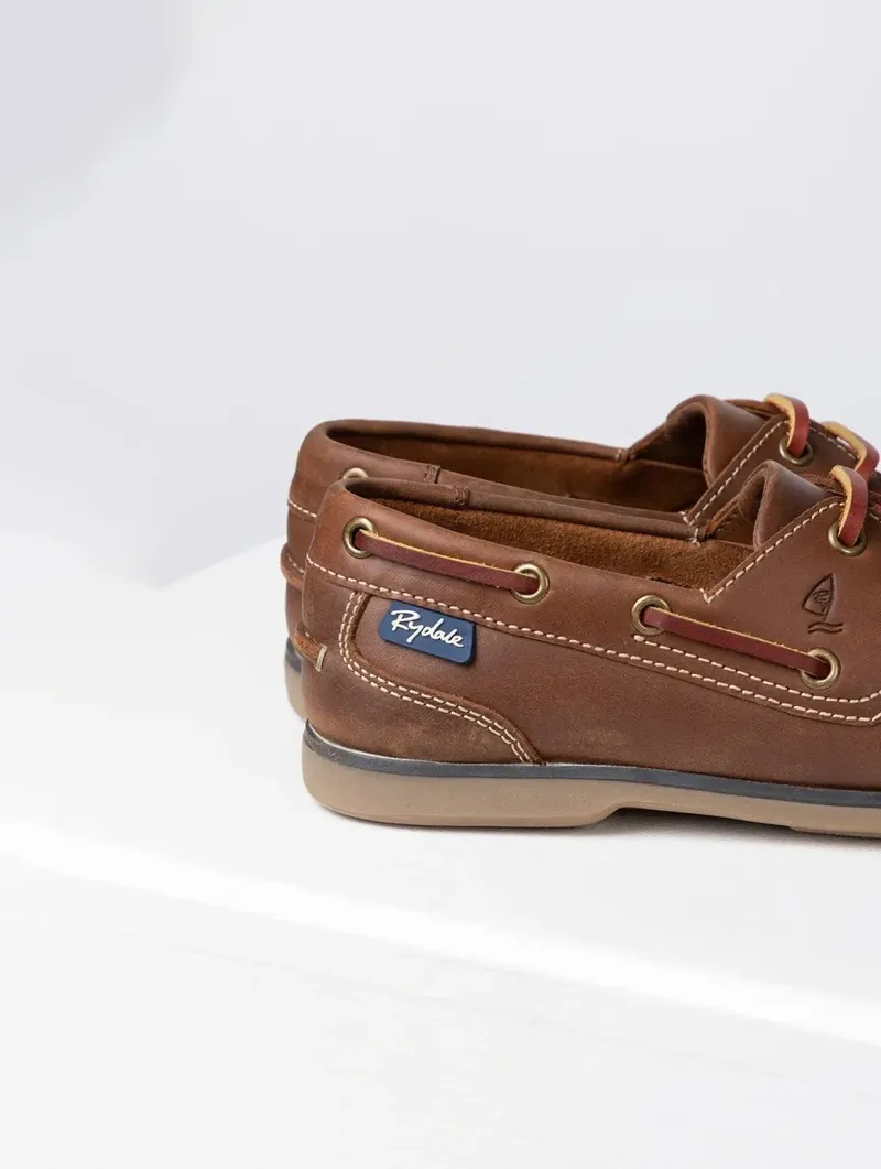 Rydale Cayton III Ladies Leather Deck Shoes - Antique Brown-3