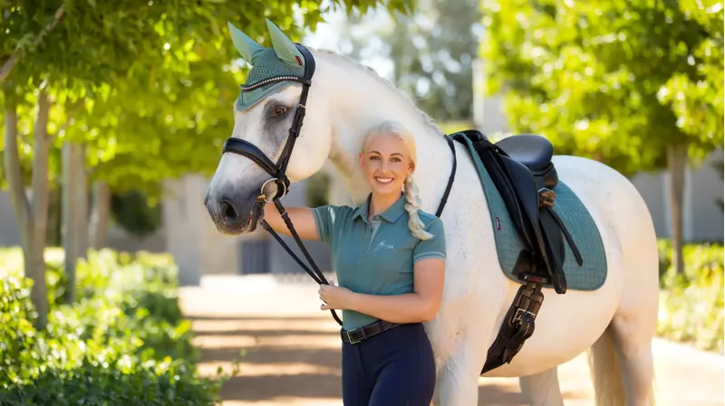 LeMieux Suede Dressage Square Saddle Pad- Sage-3