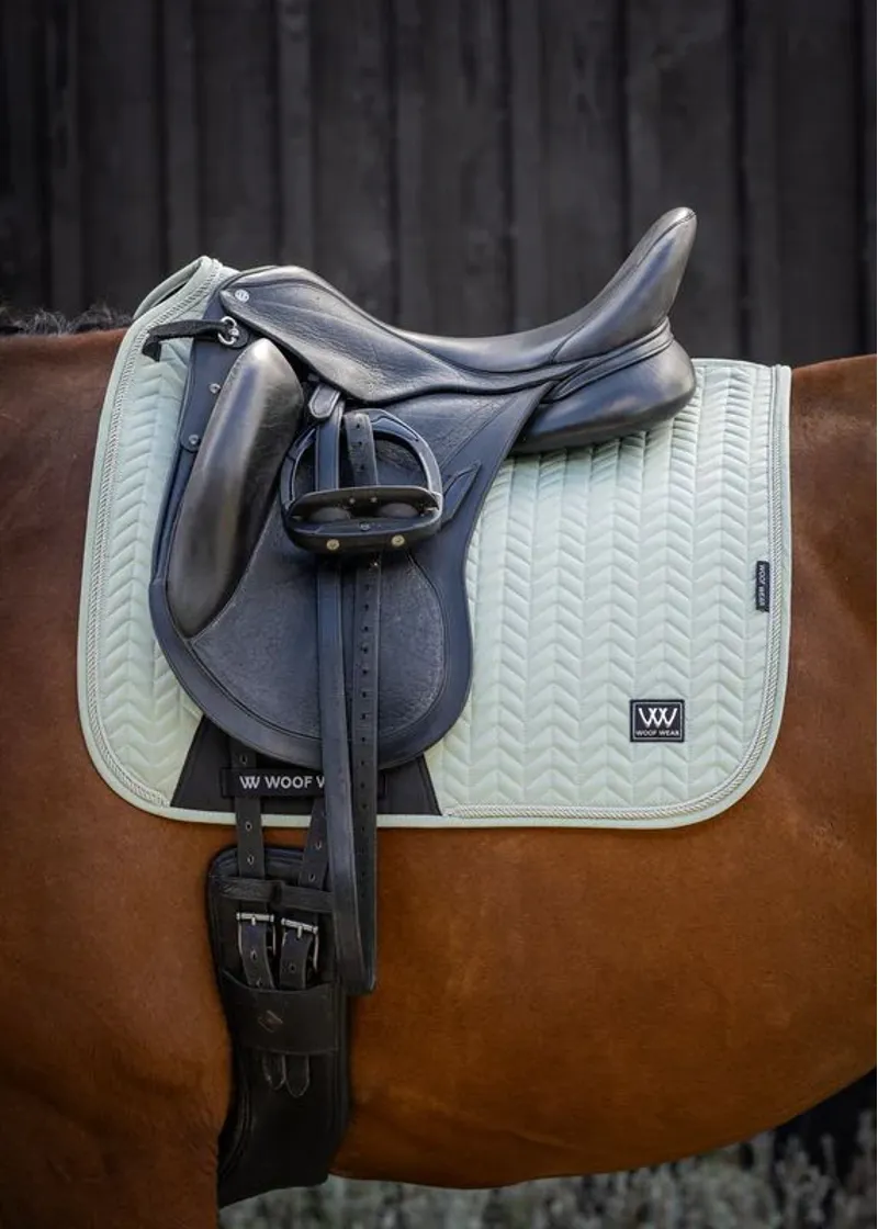 Woof Wear Herringbone Dressage Saddle Pad - Sage-1