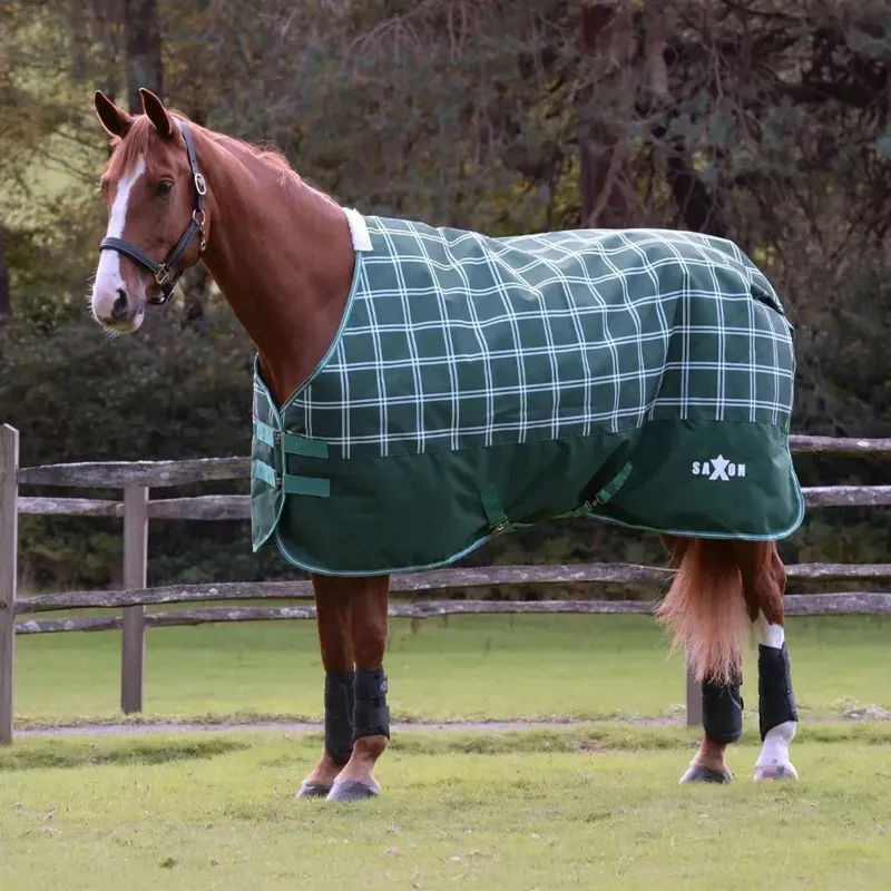 Saxon Defiant 1200D 200g Turnout Rug Standard Neck - Hunter Green/Plaid