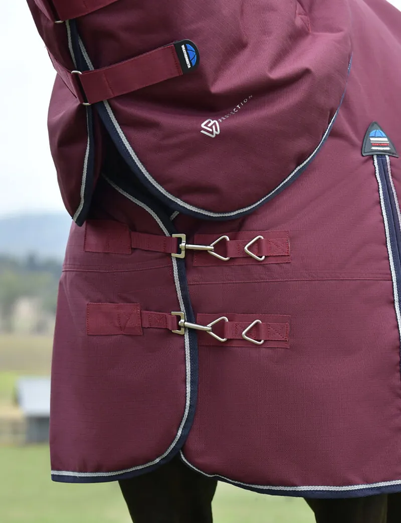 WeatherBeeta ComFiTec Essential 220G Turnout Rug Detach-A-Neck - Burgundy-1