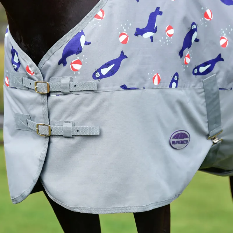 WeatherBeeta ComFiTec Tyro Standard Neck 50g Turnout Rug - Seal Print-2