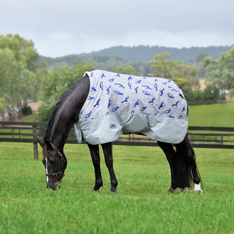 WeatherBeeta ComFiTec Tyro Standard Neck 50g Turnout Rug - Seal Print-1