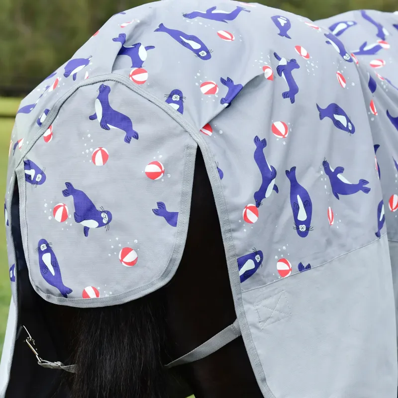 WeatherBeeta ComFiTec Tyro Standard Neck 50g Turnout Rug - Seal Print-5