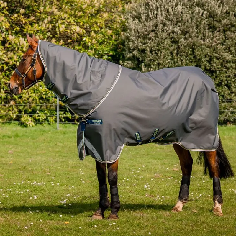 Horseware Amigo 12 Plus 250g Turnout Rug - Shadow/Navy/Lime-1