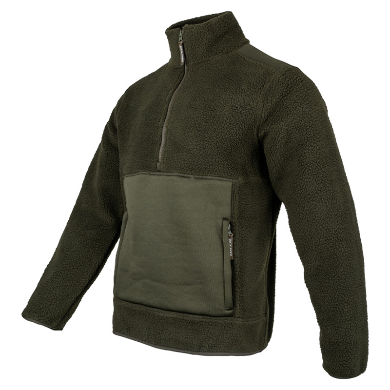 Jack Pyke Sherpa Fleece Pullover - Dark Olive-1
