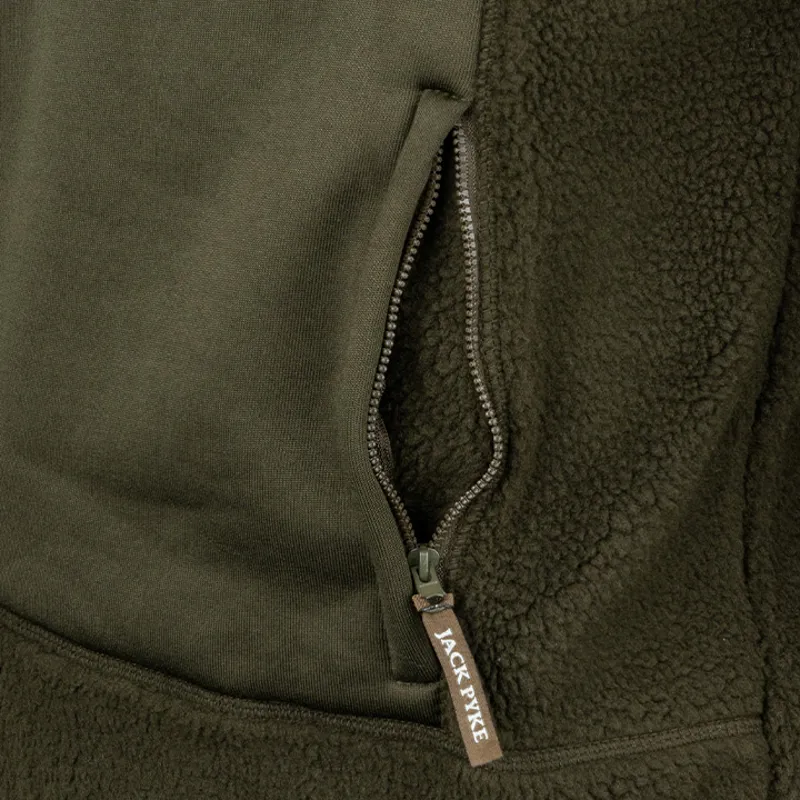 Jack Pyke Sherpa Fleece Pullover - Dark Olive-6