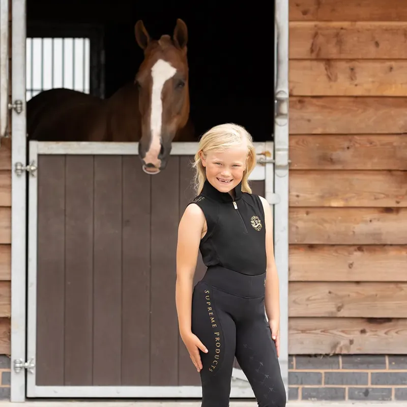 Supreme Products Children's Show Rider Sleeveless Top - Black/Gold