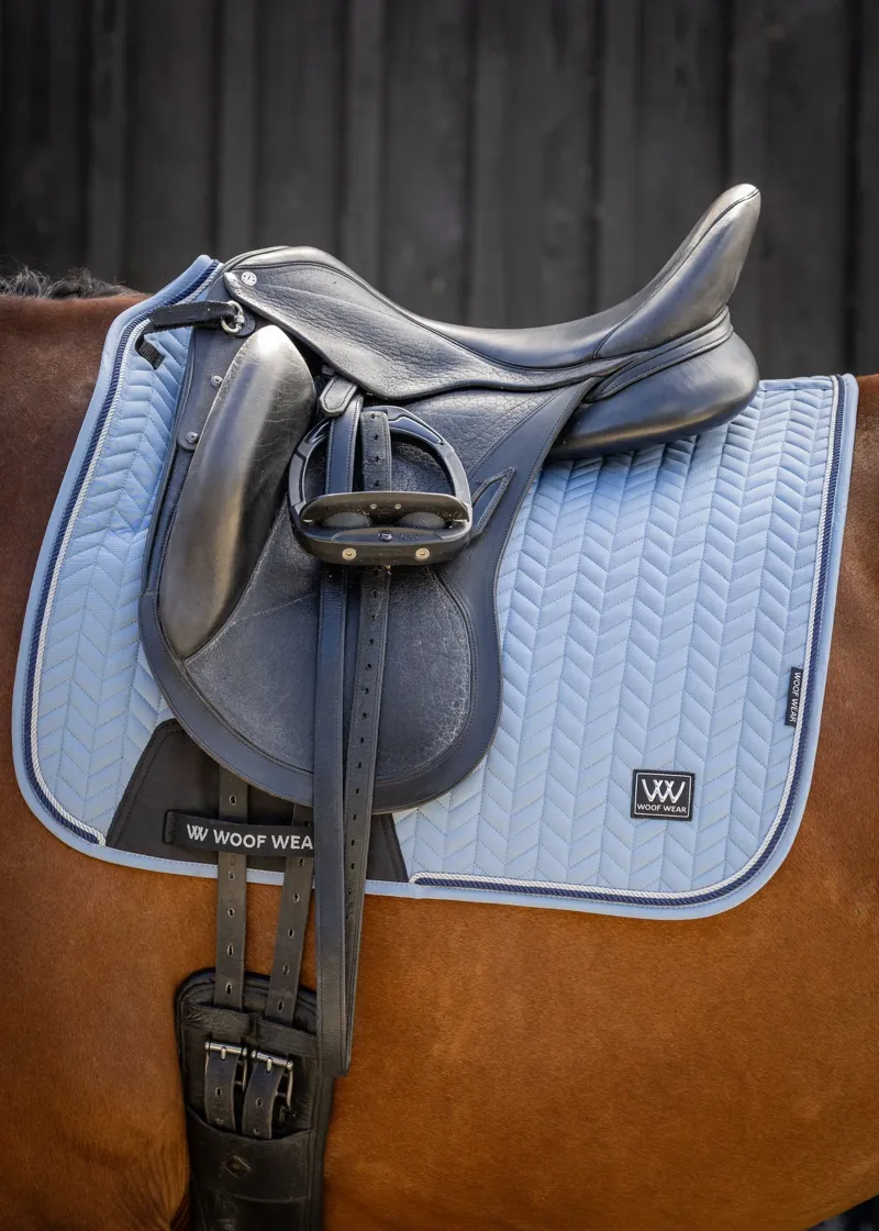 Woof Wear Herringbone Dressage Saddle Pad - Steel Blue-1