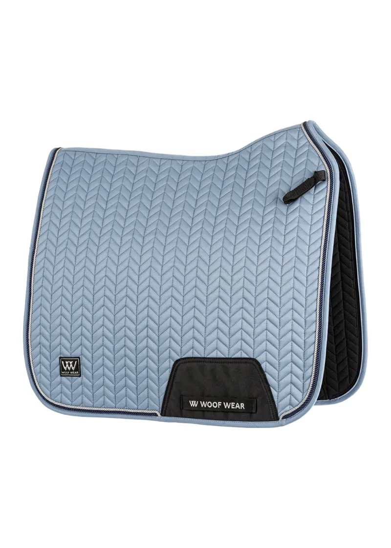 Woof Wear Herringbone Dressage Saddle Pad - Steel Blue