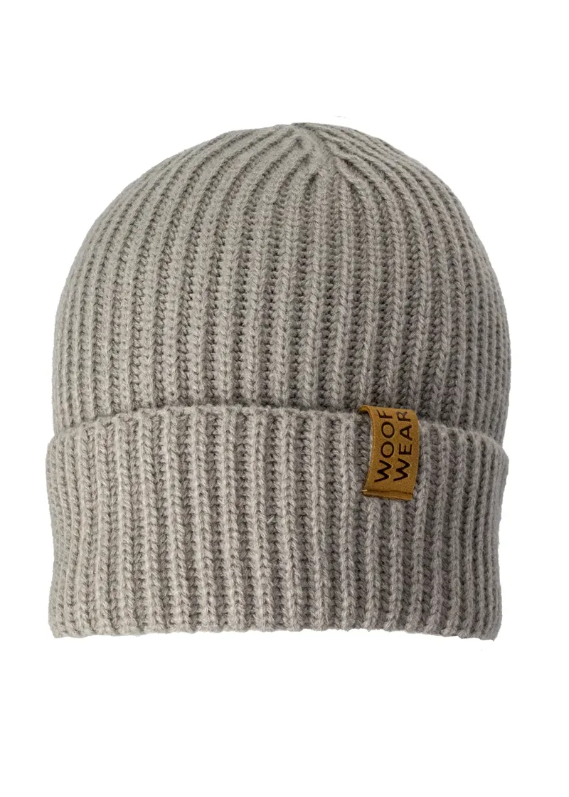 Woof Wear Ribbed Beanie - Stone 