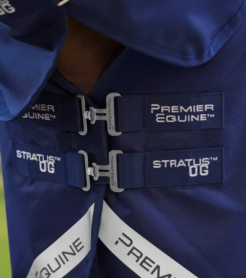 Premier Equine Stratus 600D Series 0g Turnout Rug with Classic Neck Cover - Navy-2