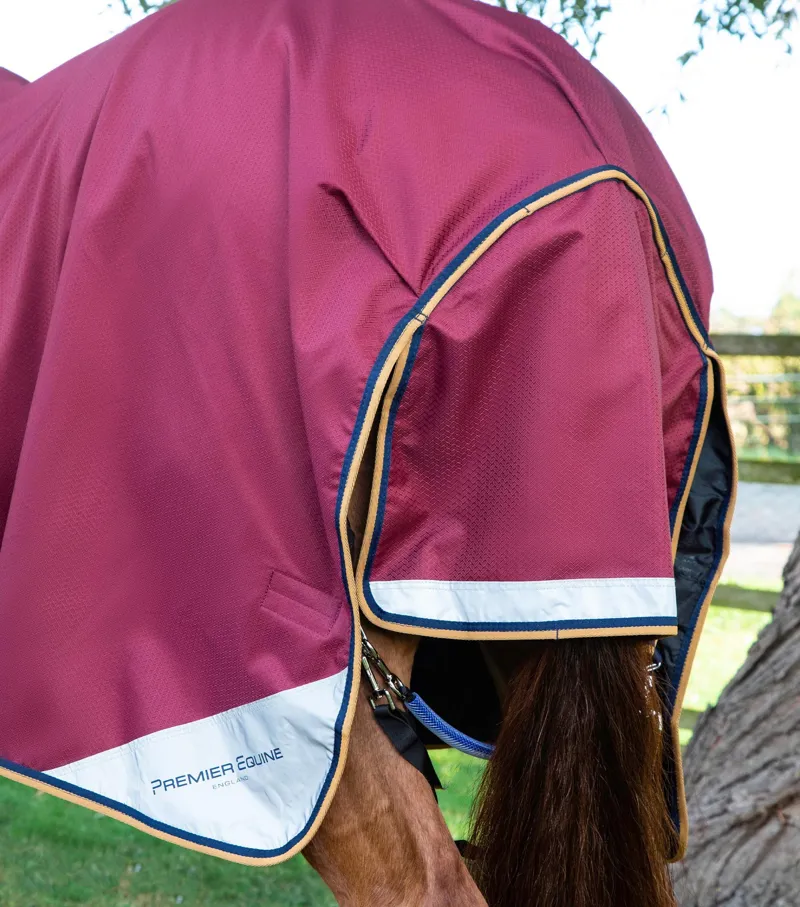 Premier Equine Akoni 0g Turnout Rug with Classic Neck Cover - Wine-4