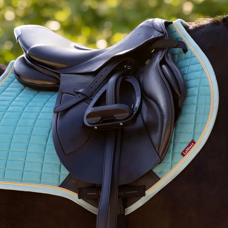 LeMieux Suede Close Contact Square Saddlepad - Lagoon-1