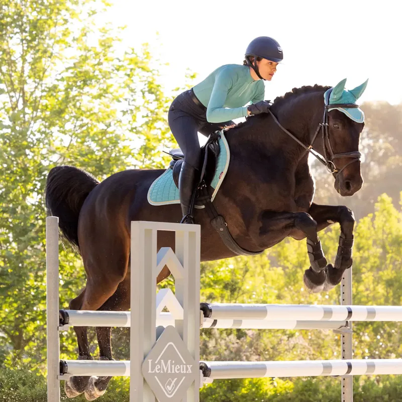 LeMieux Suede Close Contact Square Saddlepad - Lagoon-3