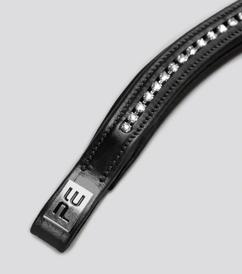 Premier Equine Shaped and Padded Browband - Swarovski - Black-4