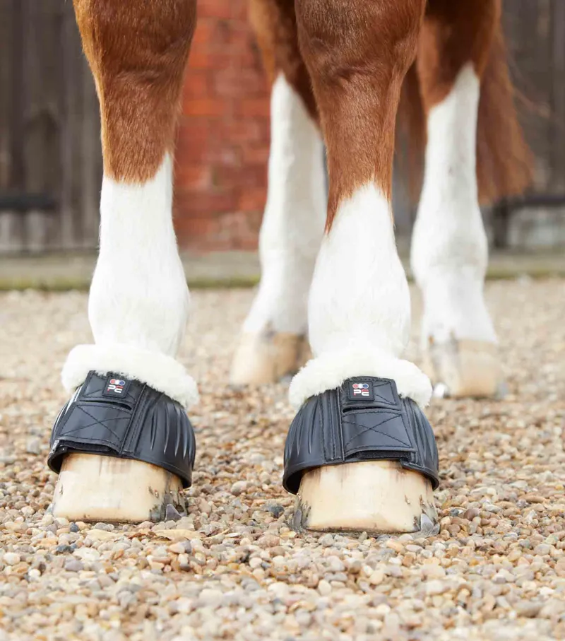 Premier Equine Techno Wool Rubber Bell Over Reach Boots - Black-3