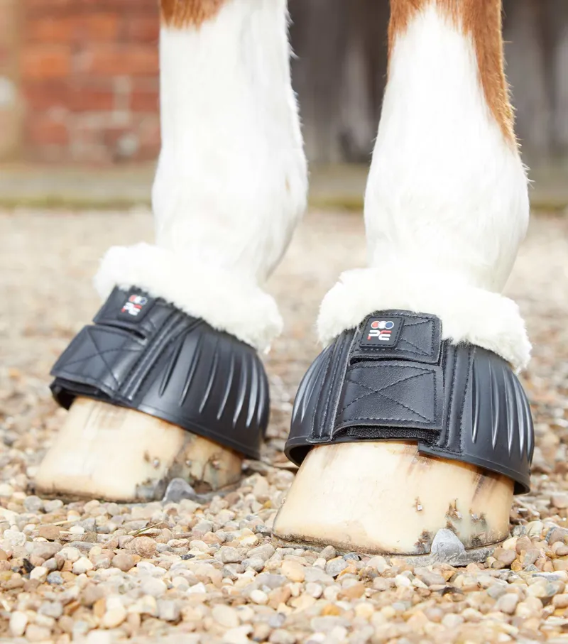 Premier Equine Techno Wool Rubber Bell Over Reach Boots - Black-1