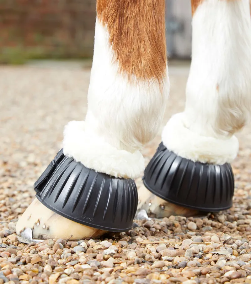 Premier Equine Techno Wool Rubber Bell Over Reach Boots - Black-2