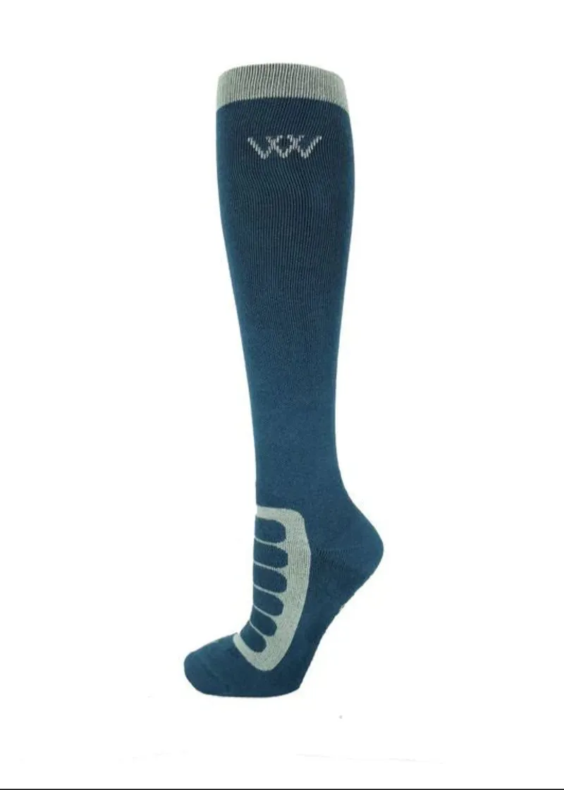 Woof Wear Long Bamboo Tech Riding Sock - Petrol/Sage