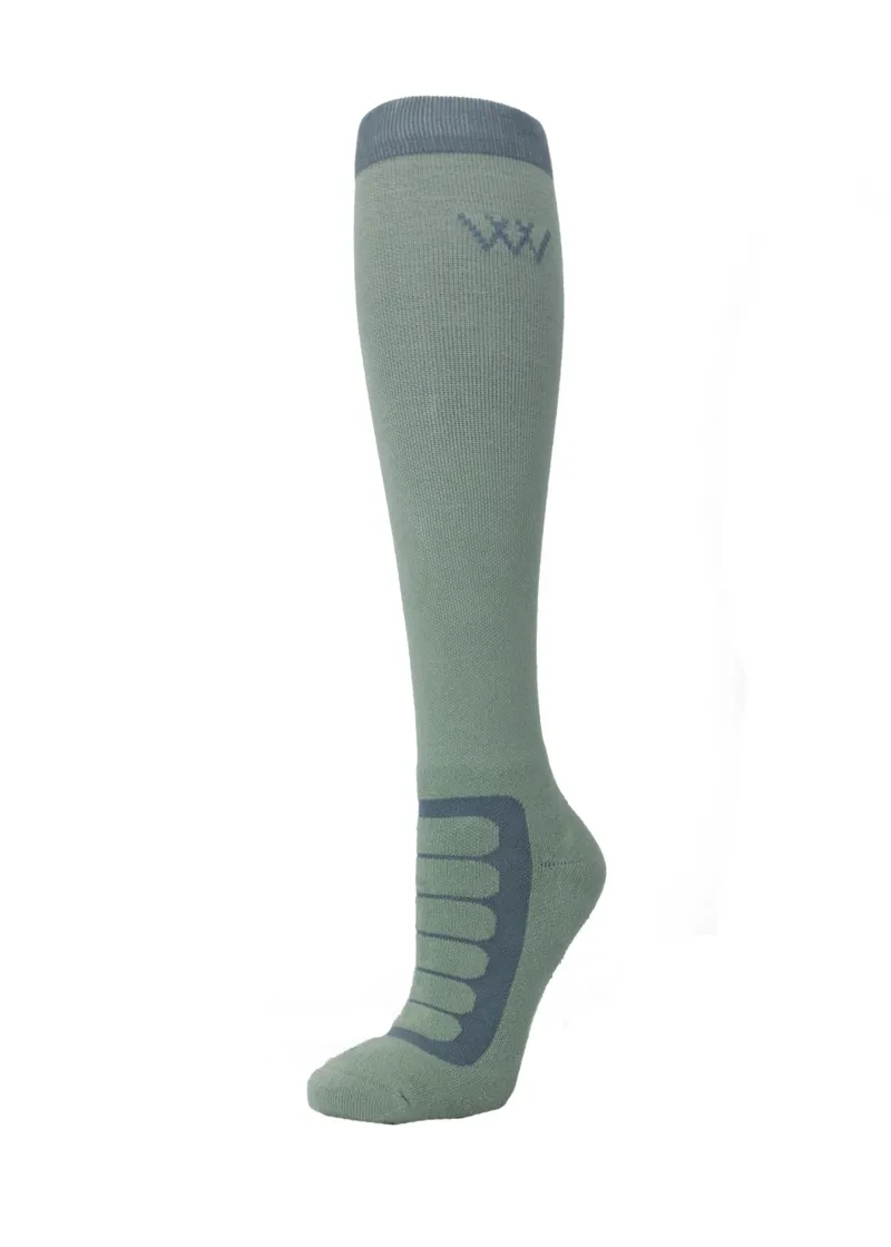 Woof Wear Long Bamboo Tech Riding Sock - Sage/Steel