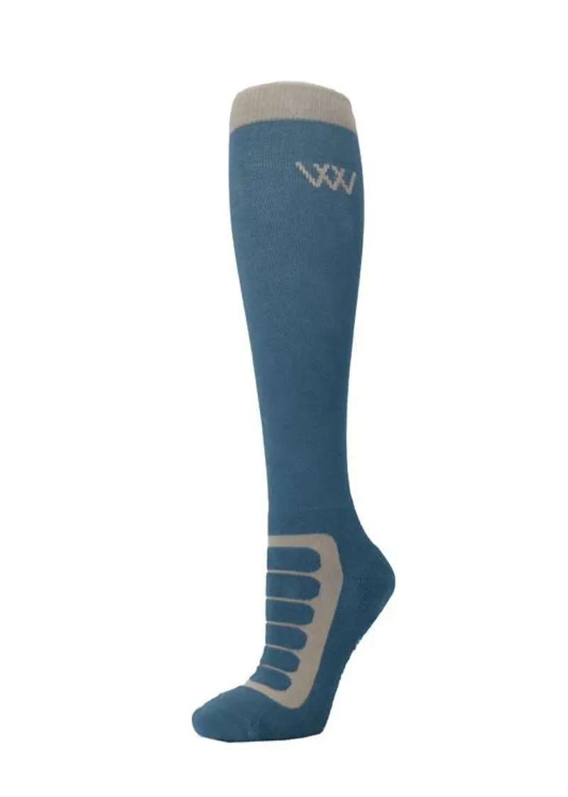 Woof Wear Long Bamboo Tech Riding Sock - Steel/Stone