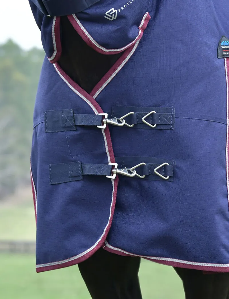 WeatherBeeta ComFiTec Essential 50g Turnout Combo Rug - Navy/Burgundy -1