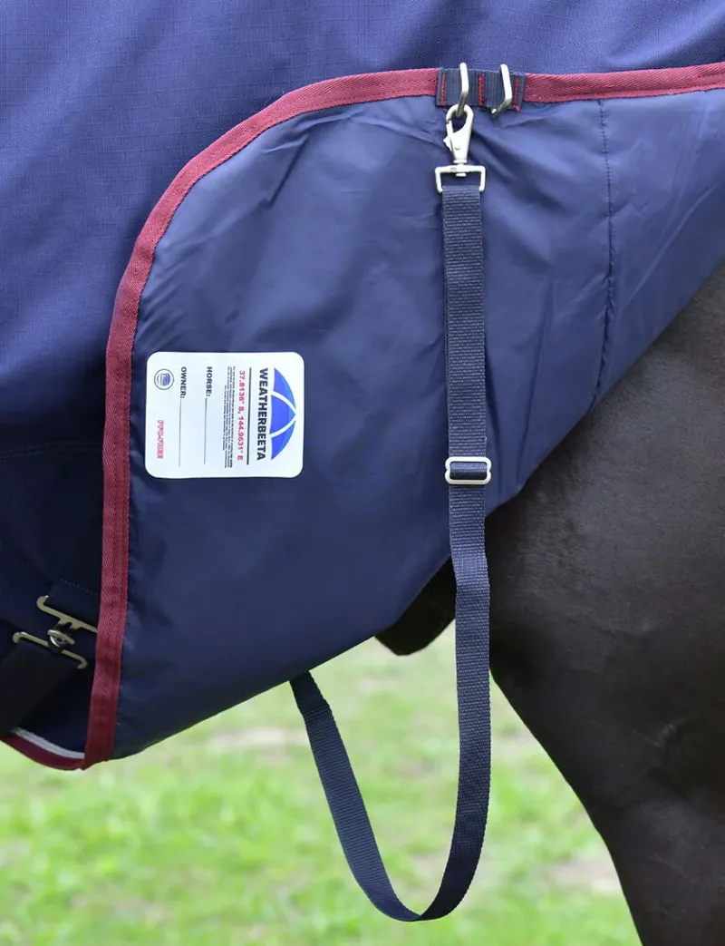 WeatherBeeta ComFiTec Essential 50g Turnout Combo Rug - Navy/Burgundy -7