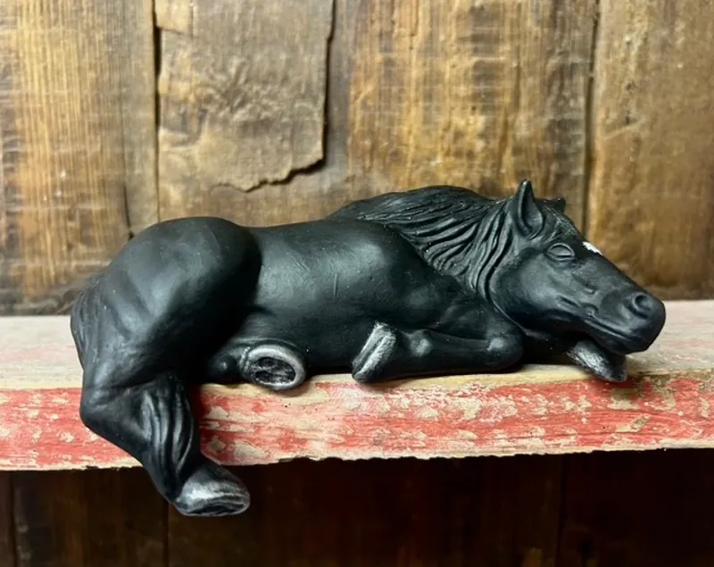 Carol Rogers Hand Made Decorative Ceramic Small Horse Model - Black