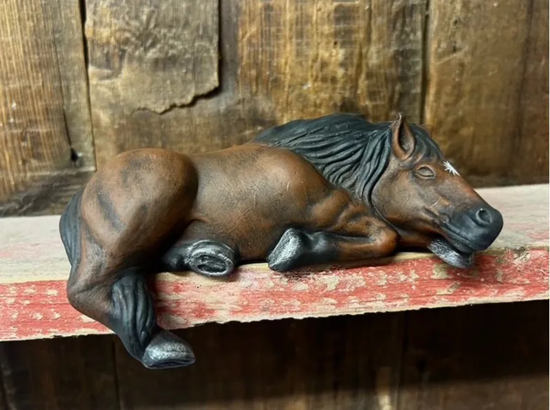 Carol Rogers Hand Made Decorative Ceramic Small Horse Model - Bay