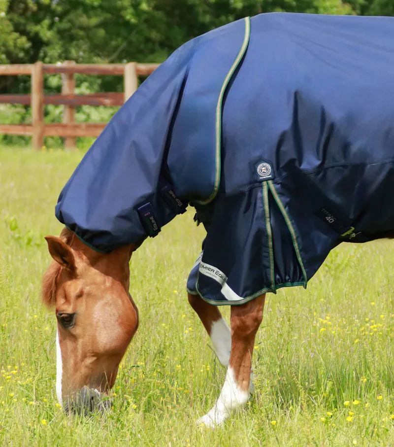 Premier Equine Titan 40g Turnout Rug with Snug-Fit Neck Cover - Navy-1