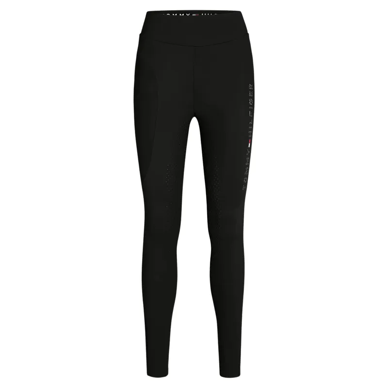 Tommy Hilfiger Elmira All-Year Rhinestone Full Grip Leggings - Black