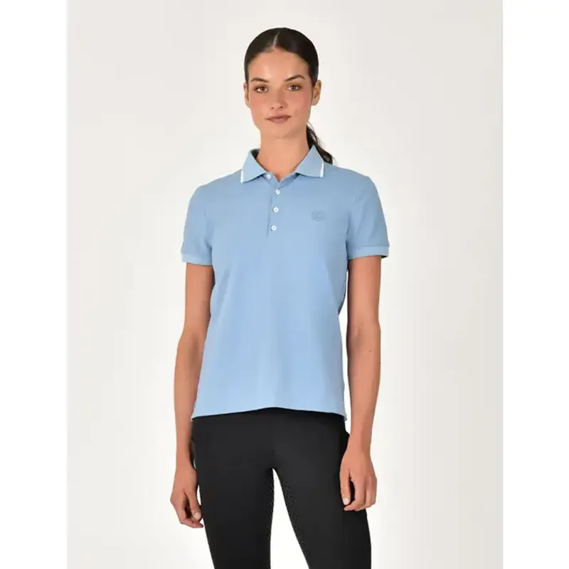 Dublin Cotton Pique Ladies Polo Top - Blue Fog
