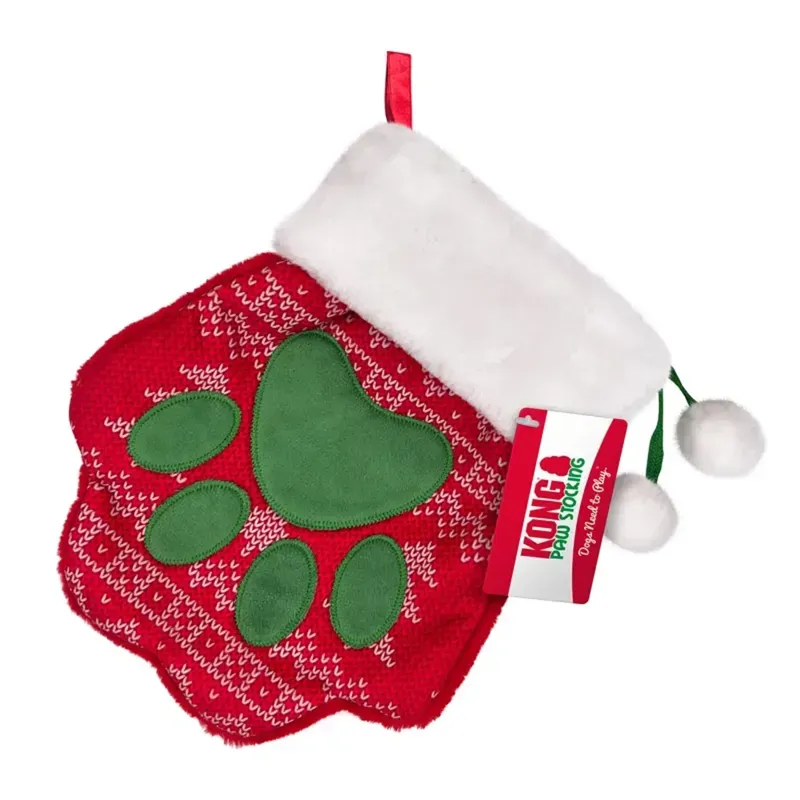 KONG Holiday Stocking Paw - Knitted Pattern dog toy