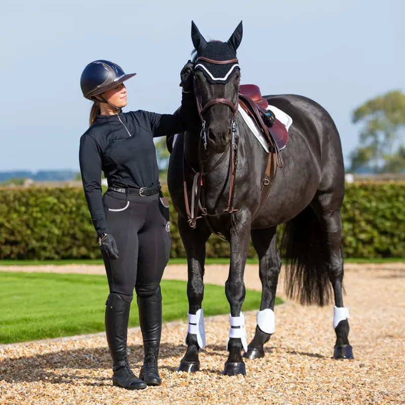 Equilibrium Tri-Zone Open Fronted Tendon Boots - White-4