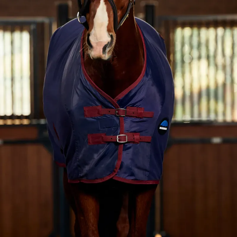 WeatherBeeta Anti-Static Fleece Cooler Standard Neck Rug - Navy/Burgundy -1