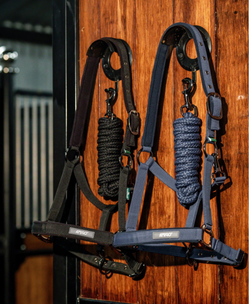Horseware Amigo Headcollar and Leadrope Set - Navy-1