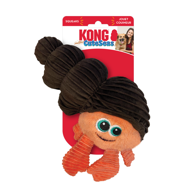 KONG Cuteseas Rufflez Hermit Crab - Small/ Medium dog toy