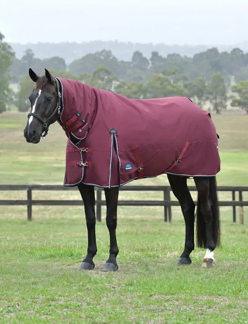 WeatherBeeta ComFiTec Essential 50g Turnout Combo Rug - Burgundy/Navy 