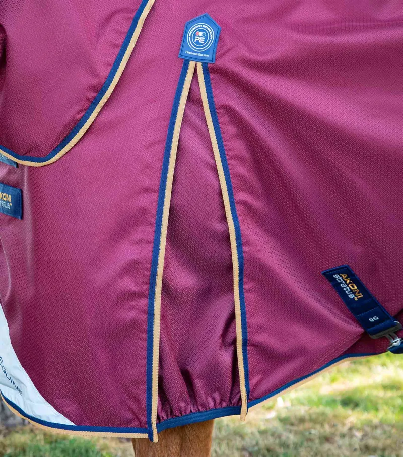Premier Equine Akoni 0g Turnout Rug with Classic Neck Cover - Wine-3