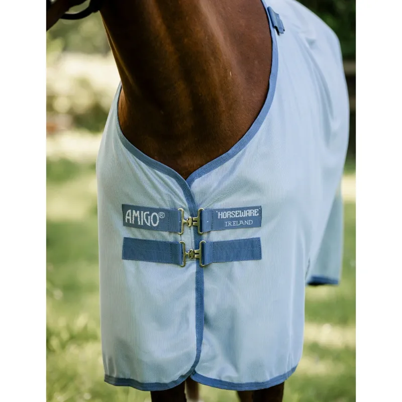 Horseware Amigo Bug Fly Rug - Heather Blue/Blue/Silver-2