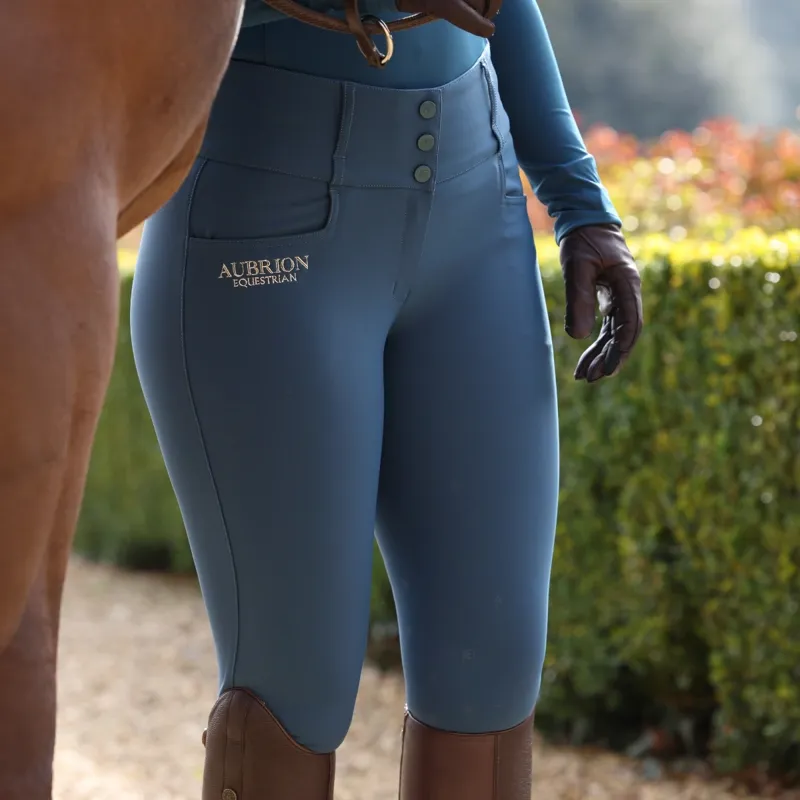 Shires Aubrion Equestrian Winter Breeches - Estate Blue-8