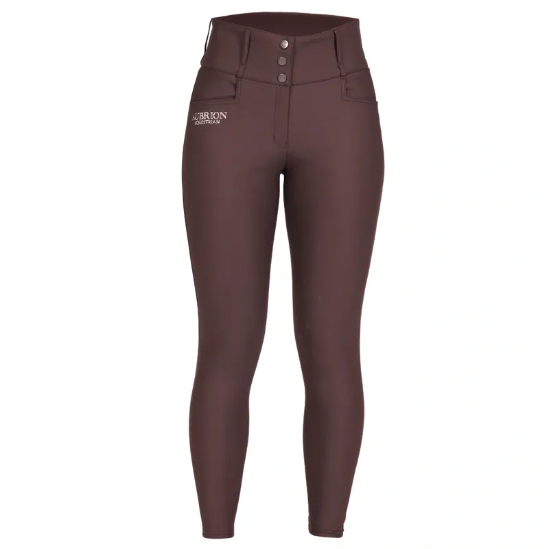 Shires Aubrion Equestrian Winter Breeches - Espresso-1