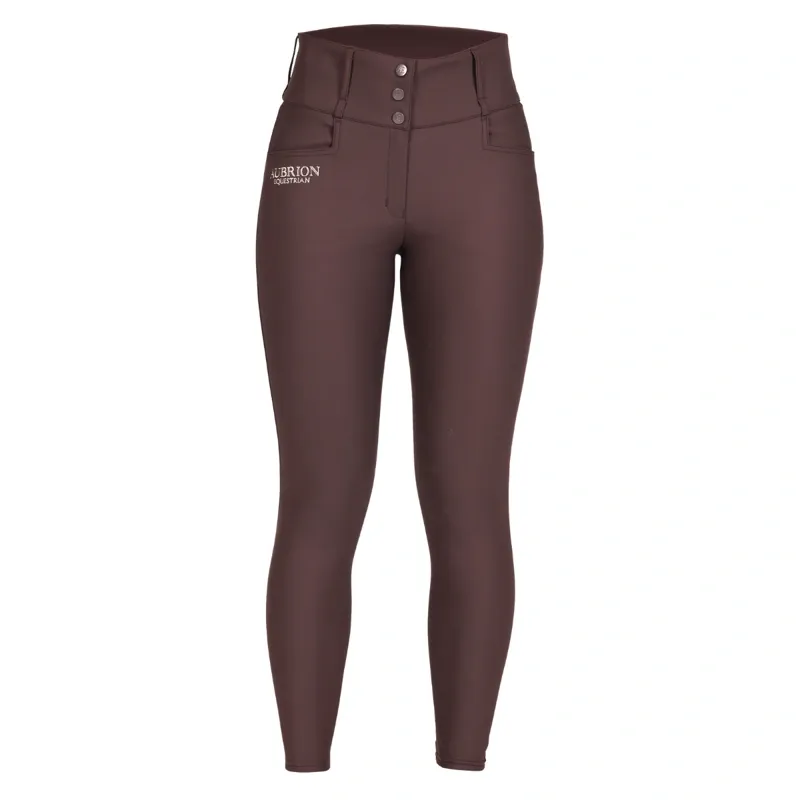 Shires Aubrion Equestrian Winter Breeches - Espresso-3