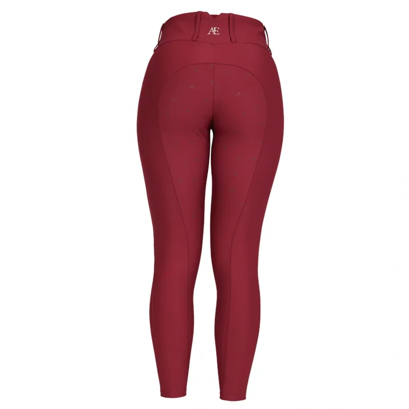 Shires Aubrion Equestrian Winter Breeches - Port-2