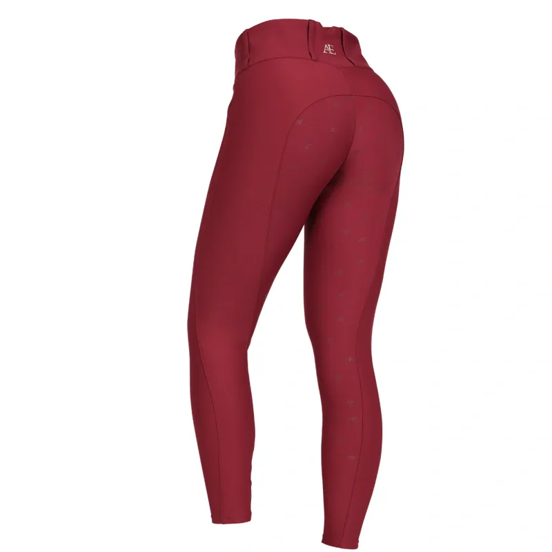 Shires Aubrion Equestrian Winter Breeches - Port-3