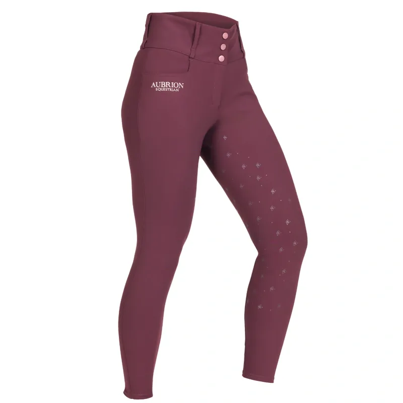 Shires Aubrion Equestrian Winter Breeches - Thistle