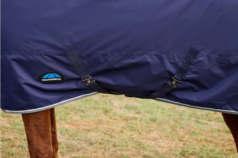 WeatherBeeta ComFiTec Tyro Turnout 220g Combo Neck Rug - Navy/Charcoal -2