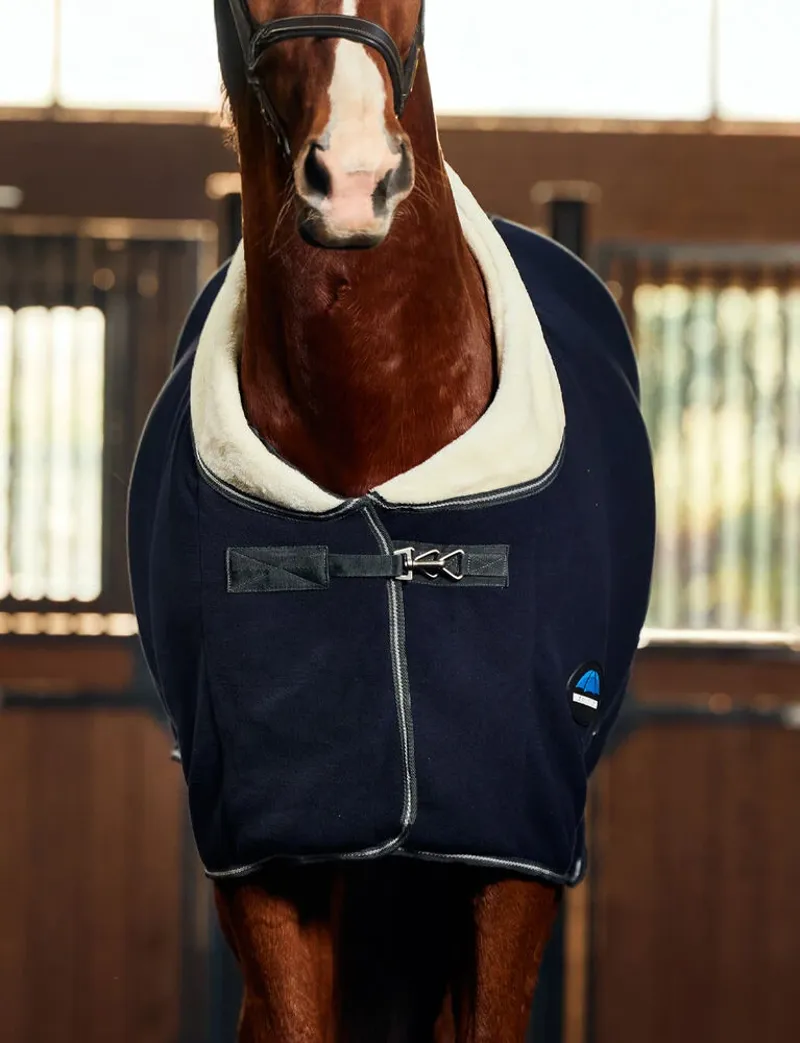 WeatherBeeta Sherpa Fleece Cooler Rug Standard Neck - Navy/Charcoal -1
