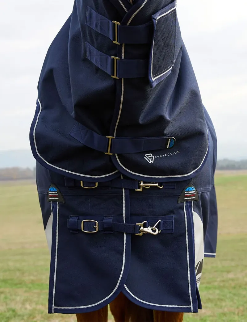 WeatherBeeta ComFiTec Ultra 220g Turnout Detach-A-Neck Rug - Navy-3